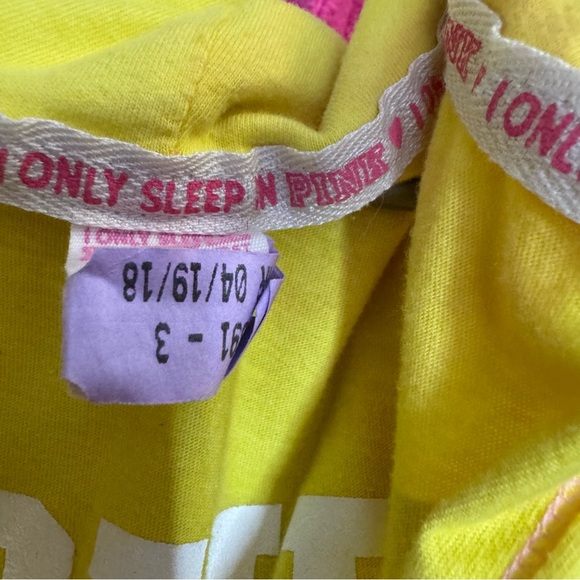 Victoria secret pink sweater pullover your place or mine yellow white pink 2 way - Picture 5 of 15